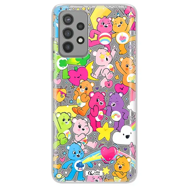 a pattern of cartoon bears Samsung A72 Clear TPU Case