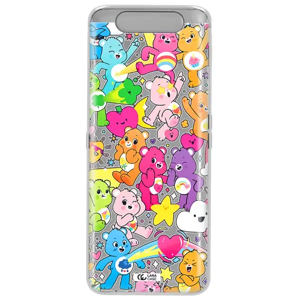 a pattern of cartoon bears Samsung A80 Clear TPU Case