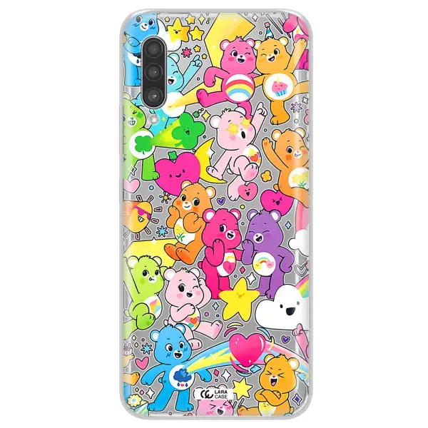 a pattern of cartoon bears Samsung A90 Clear TPU Case