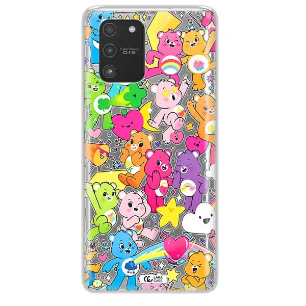a pattern of cartoon bears Samsung A91 Clear TPU Case