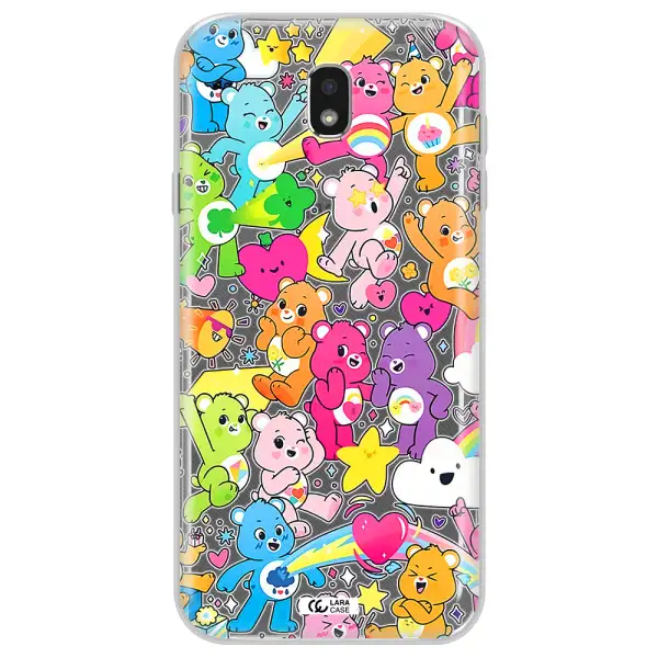 a pattern of cartoon bears Samsung J7 Pro Clear TPU Case