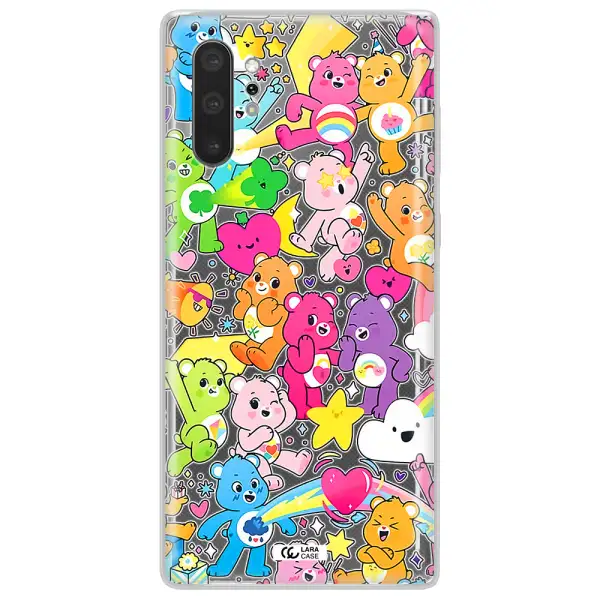 a pattern of cartoon bears Samsung Note 10 Plus Clear TPU Case