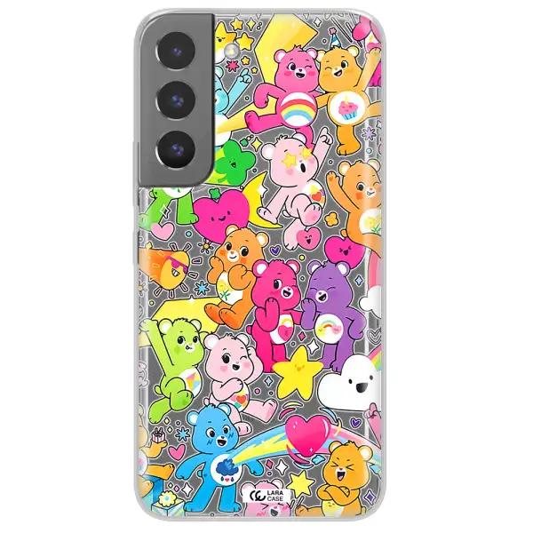 a pattern of cartoon bears Samsung S 22 Clear TPU Case