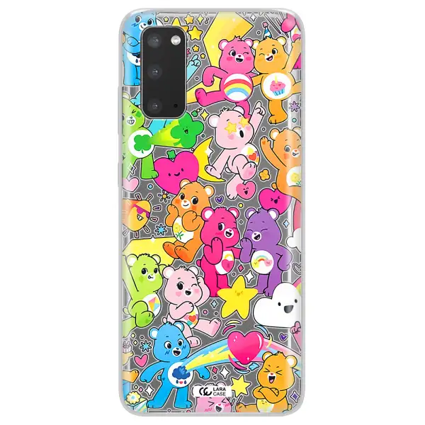 a pattern of cartoon bears Samsung S20 Clear TPU Case
