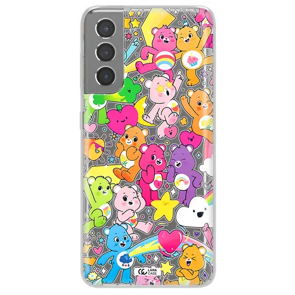 a pattern of cartoon bears Samsung S21 Clear TPU Case