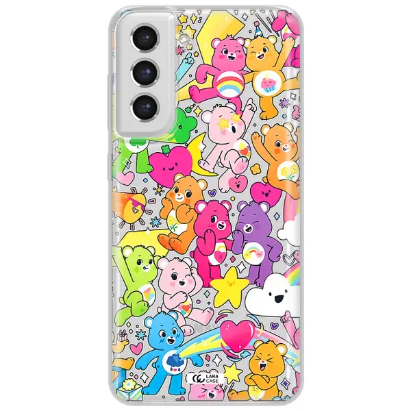 A Pattern Of Cartoon Bears Samsung S21 Fe Clear Tpu Case