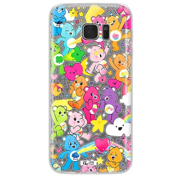 a pattern of cartoon bears Samsung S7 Edge Clear TPU Case