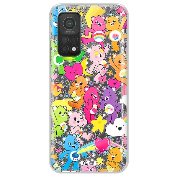 a pattern of cartoon bears Xiaomi Mi 10T Clear TPU Case
