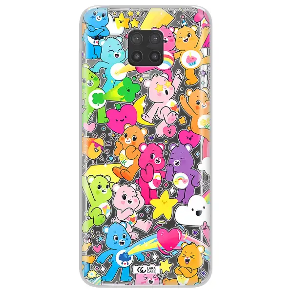 a pattern of cartoon bears Xiaomi Note 9 Pro Clear TPU Case