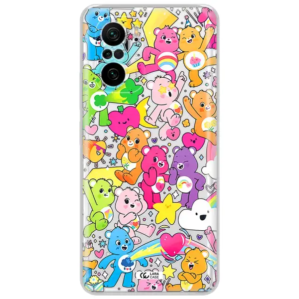 A Pattern Of Cartoon Bears Xiaomi Poco F3 Clear Tpu Case