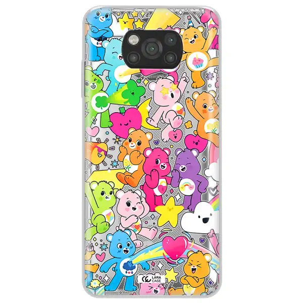 a pattern of cartoon bears Xiaomi Poco X3 Clear TPU Case