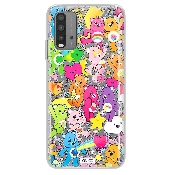 a pattern of cartoon bears Xiaomi Redmi 9T Clear TPU Case