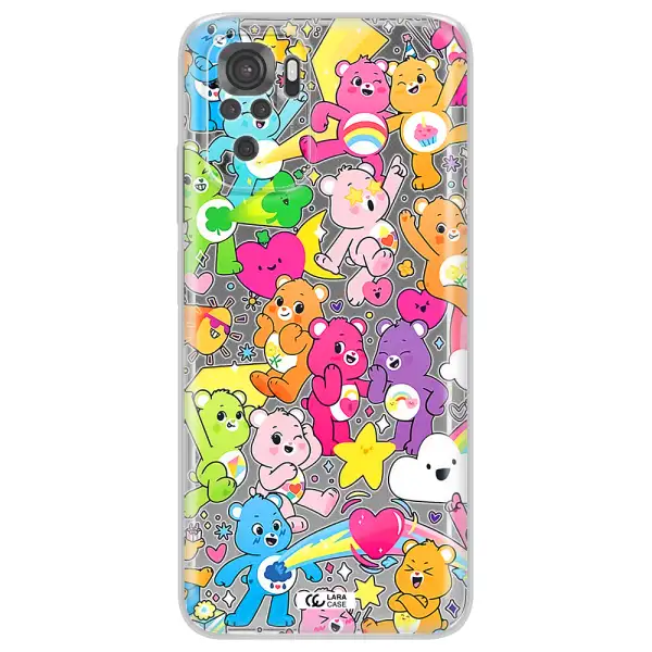 A Pattern Of Cartoon Bears Xiaomi Redmi Note 10S Clear Tpu Case
