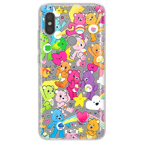 a pattern of cartoon bears Xiaomi Redmi Note 6 Pro Clear TPU Case
