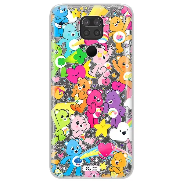 a pattern of cartoon bears Xiaomi Redmi Note 9 Clear TPU Case