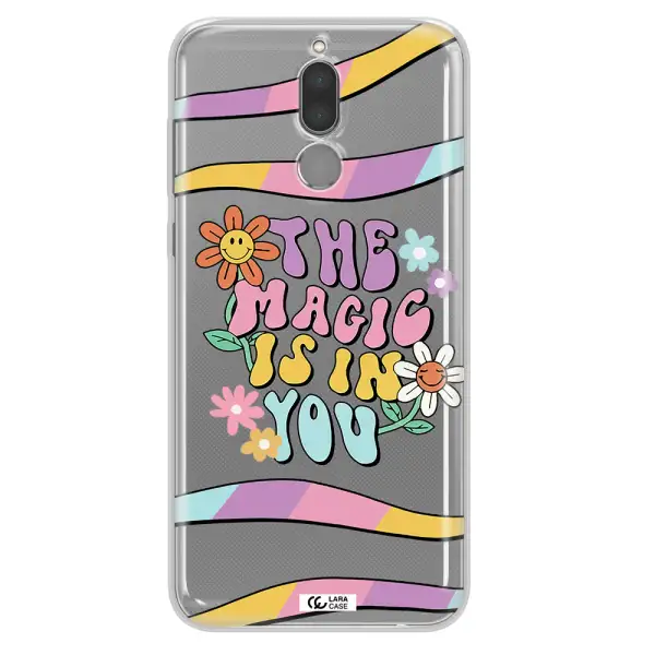 a cartoon text with flowers Huawei Mate 10 Lite Clear TPU Case