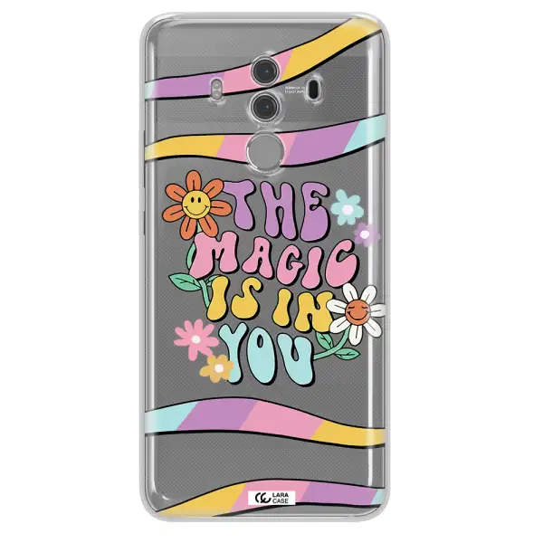 a cartoon text with flowers Huawei Mate 10 Pro Clear TPU Case