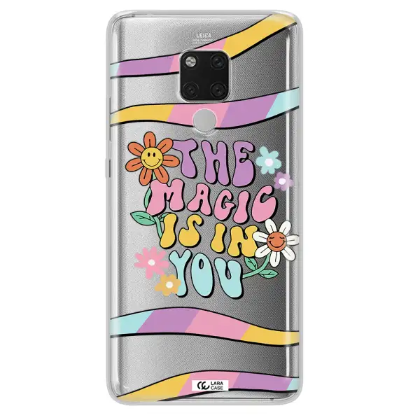 a cartoon text with flowers Huawei Mate 20X Clear TPU Case