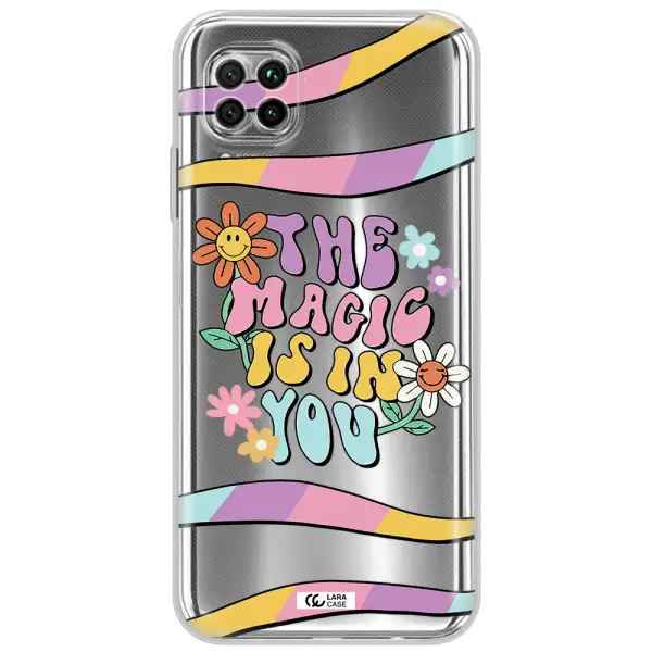 A Cartoon Text With Flowers Huawei Nova 7I Clear Tpu Case
