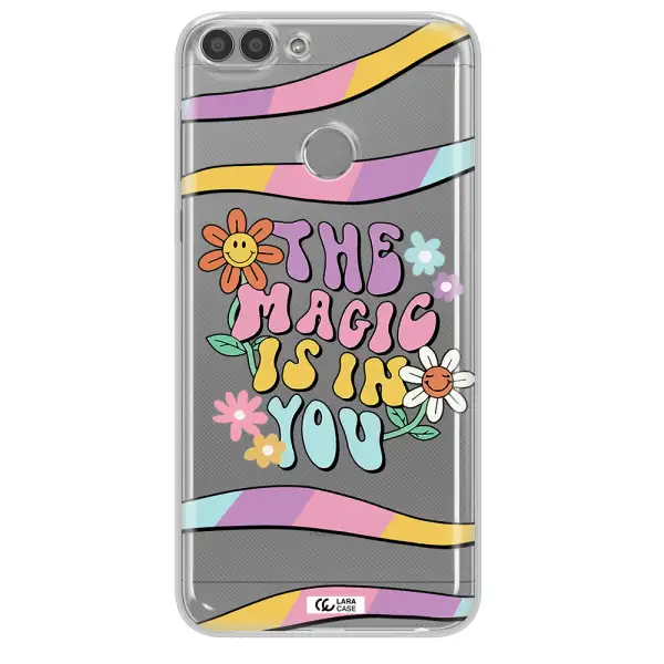 a cartoon text with flowers Huawei P Smart 2017 Clear TPU Case