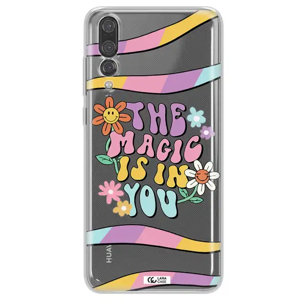 a cartoon text with flowers Huawei P20 Pro Clear TPU Case