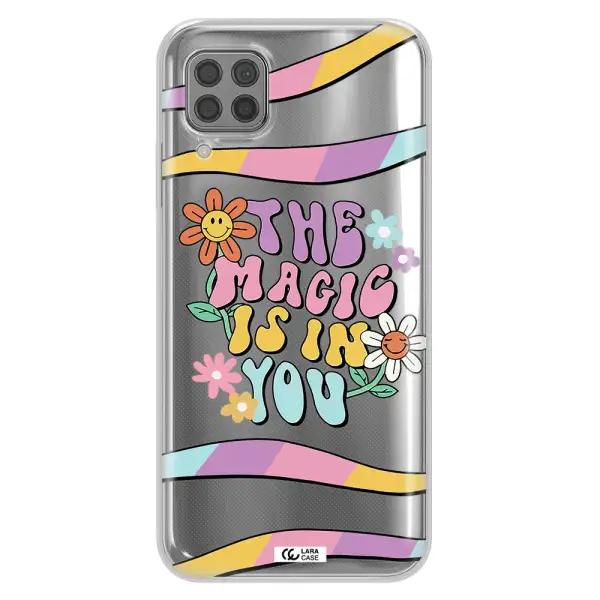 a cartoon text with flowers Huawei P40 Lite Clear TPU Case