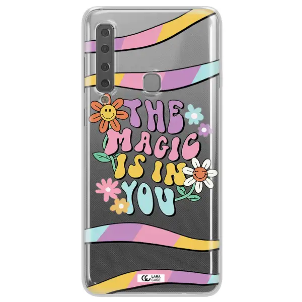 a cartoon text with flowers Samsung A9 2018 Clear TPU Case