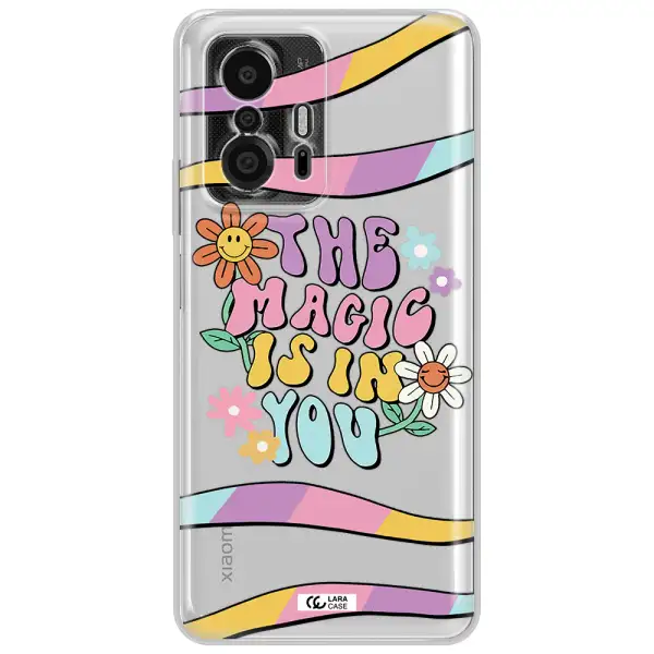 A Cartoon Text With Flowers Xiaomi 11T Pro Clear Tpu Case