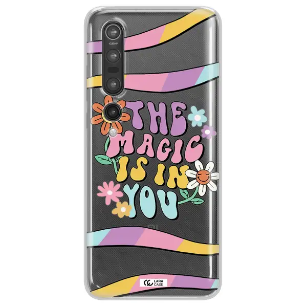 a cartoon text with flowers Xiaomi Mi 10 Pro Clear TPU Case