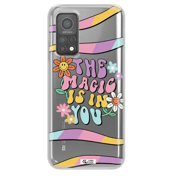 a cartoon text with flowers Xiaomi Mi 10 T Pro Clear TPU Case