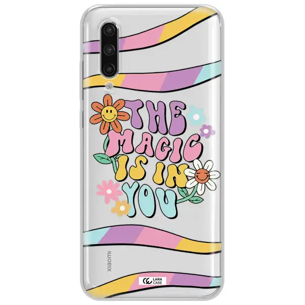 A Cartoon Text With Flowers Xiaomi Mi 9 Lite Clear Tpu Case