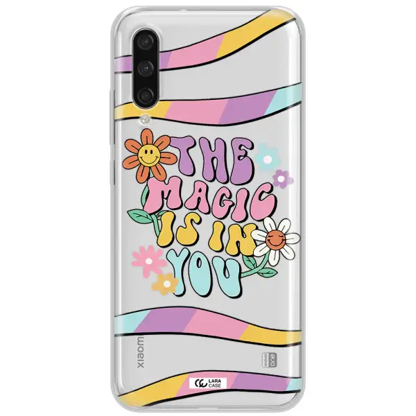A Cartoon Text With Flowers Xiaomi Mi A3 Clear Tpu Case