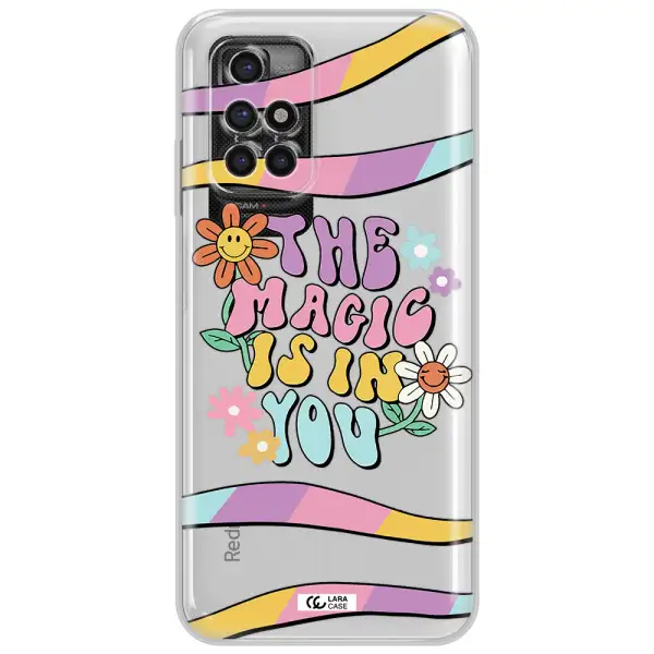 a cartoon text with flowers Xiaomi Redmi 10 Clear TPU Case