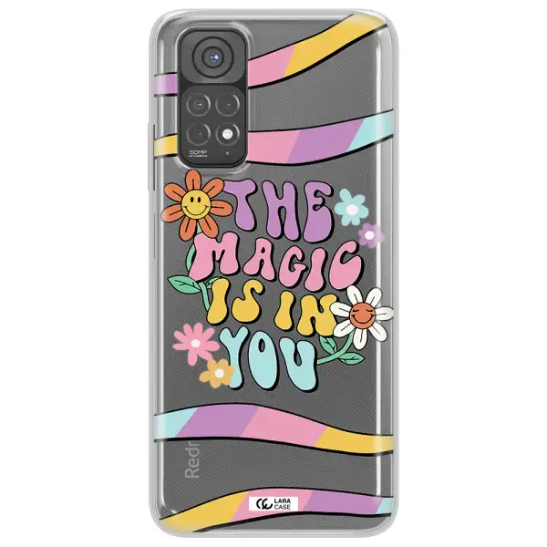 a cartoon text with flowers Xiaomi Redmi Note 11 Clear TPU Case