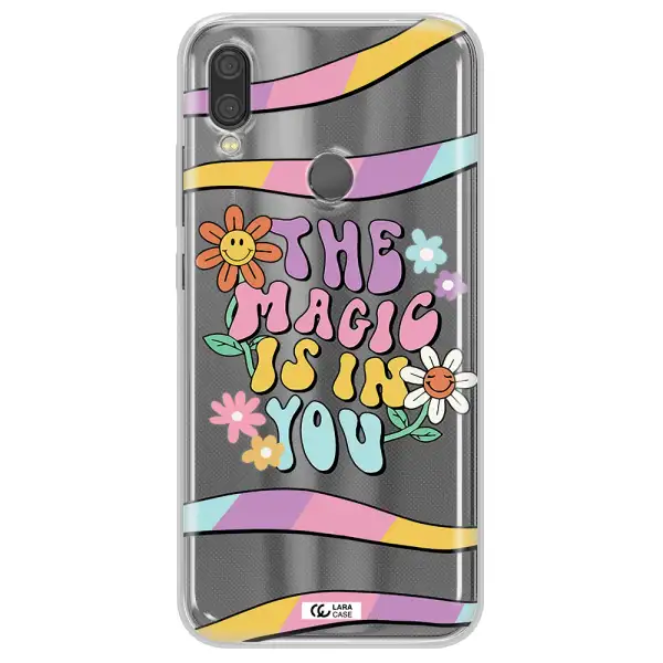 a cartoon text with flowers Xiaomi Redmi Note 7 Clear TPU Case