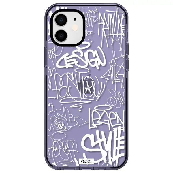 a white background with black and white clouds Apple iPhone 11 impact Lilac Case