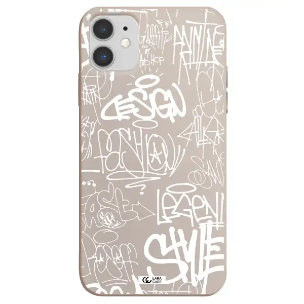 a white background with black and white clouds Apple iPhone 11 Silicone Stone Case