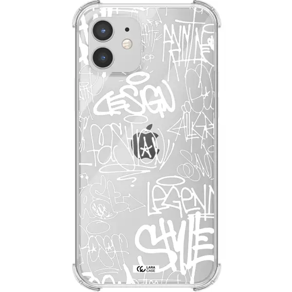 a white background with black and white clouds Apple iPhone 12 mini Clear PC Case