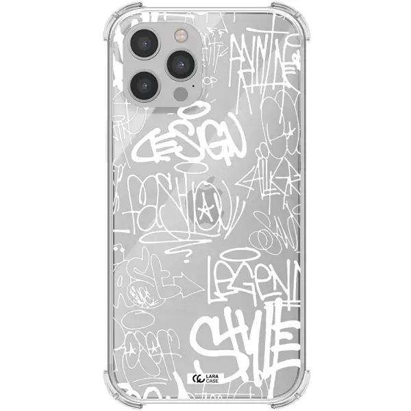 a white background with black and white clouds Apple iPhone 12 pro Clear PC Case