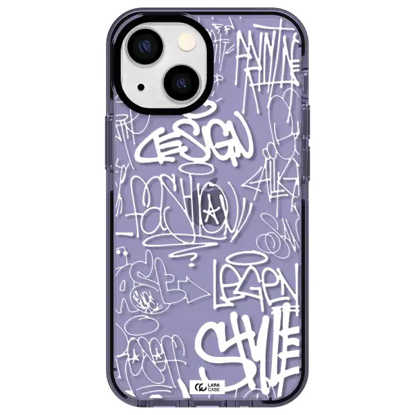 a white background with black and white clouds Apple iPhone 13 mini impact Lilac Case