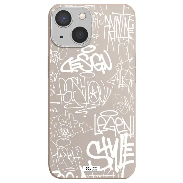 a white background with black and white clouds Apple iPhone 13 mini Silicone Stone Case