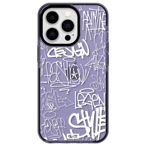 a white background with black and white clouds Apple iPhone 13 Pro impact Lilac Case