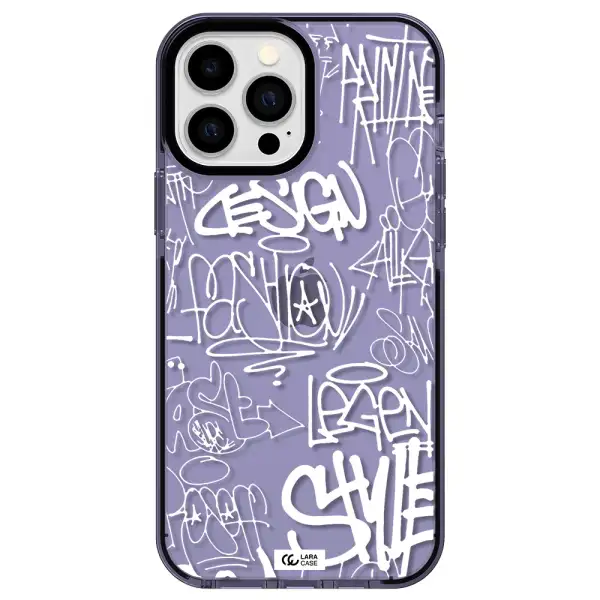 a white background with black and white clouds Apple iPhone 13 Pro Max impact Lilac Case