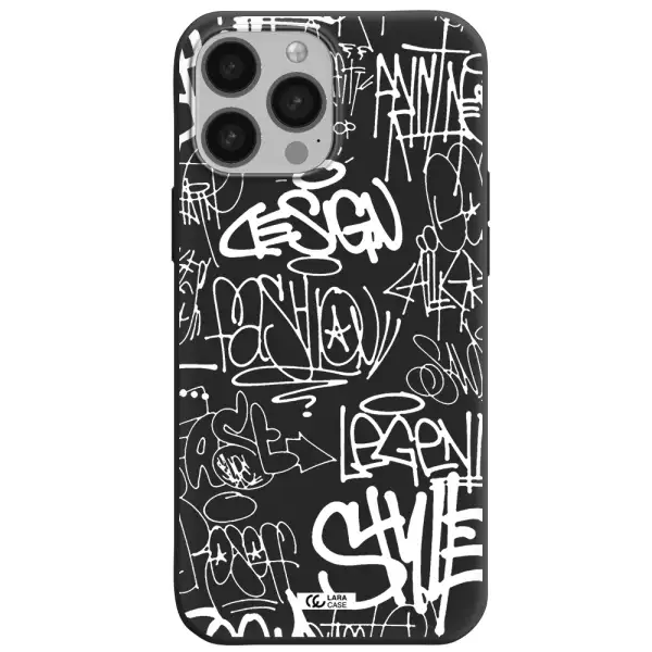 a white background with black and white clouds Apple iPhone 13 Pro Max Silicone black Case