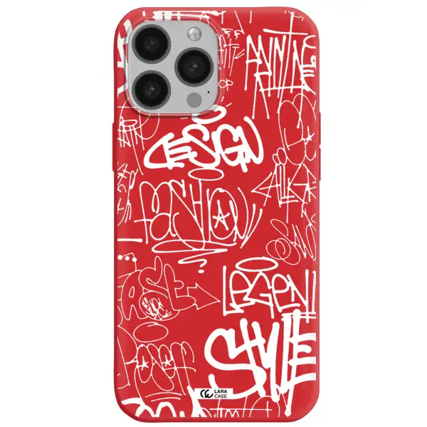 a white background with black and white clouds Apple iPhone 13 Pro Max Silicone Imperial Red Case