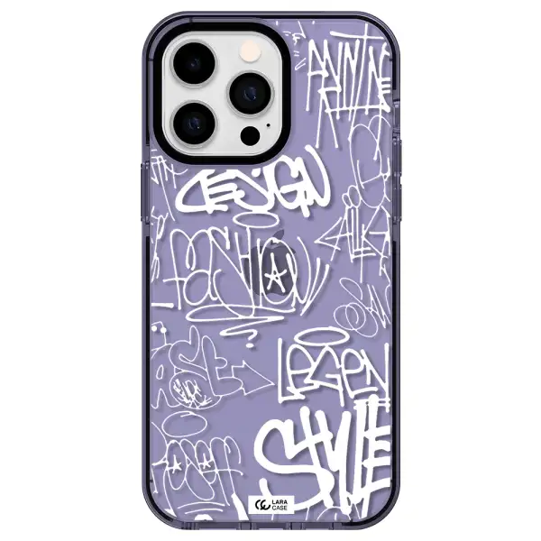 a white background with black and white clouds Apple iPhone 14 pro max impact Lilac Case