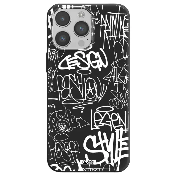 a white background with black and white clouds Apple iPhone 14 pro max Silicone black Case