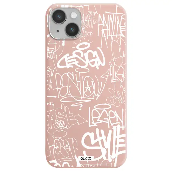 a white background with black and white clouds Apple iPhone 14 Silicone pastel pink Case