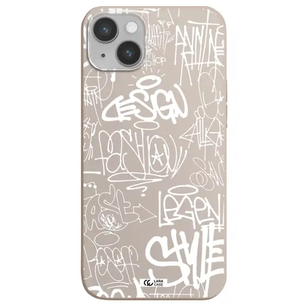 a white background with black and white clouds Apple iPhone 14 Silicone Stone Case