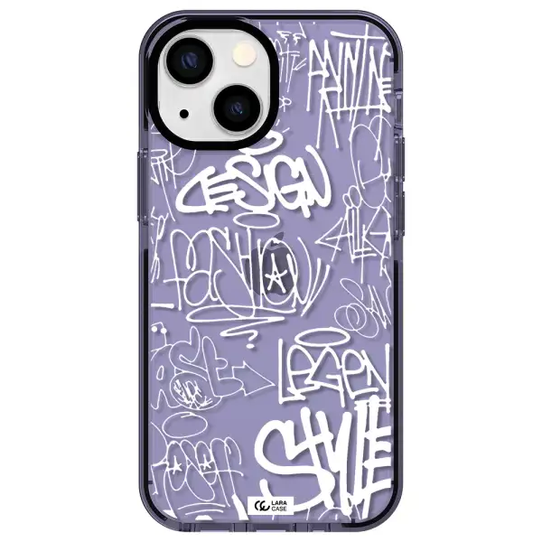 a white background with black and white clouds Apple iPhone 15 impact Lilac Case